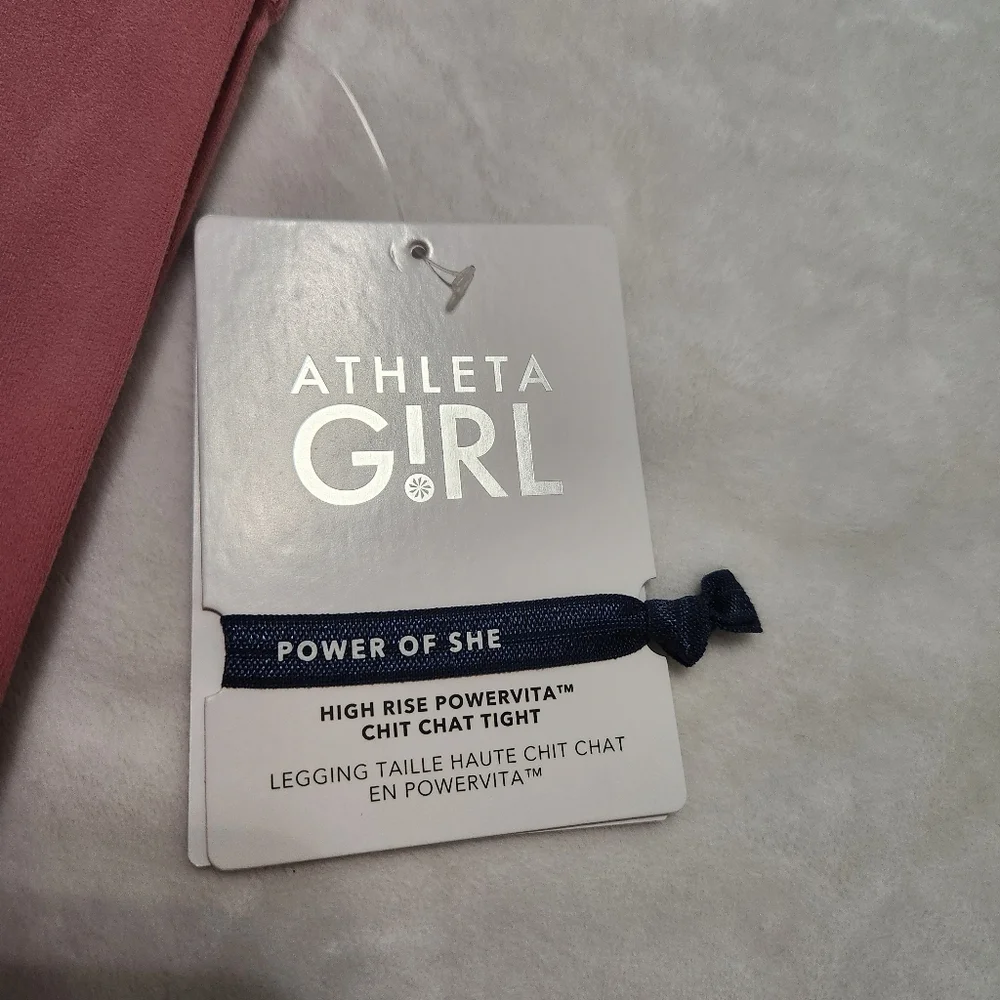 NWT Athleta Girl High Rise Powervita Chit Chat Tights Leggings
